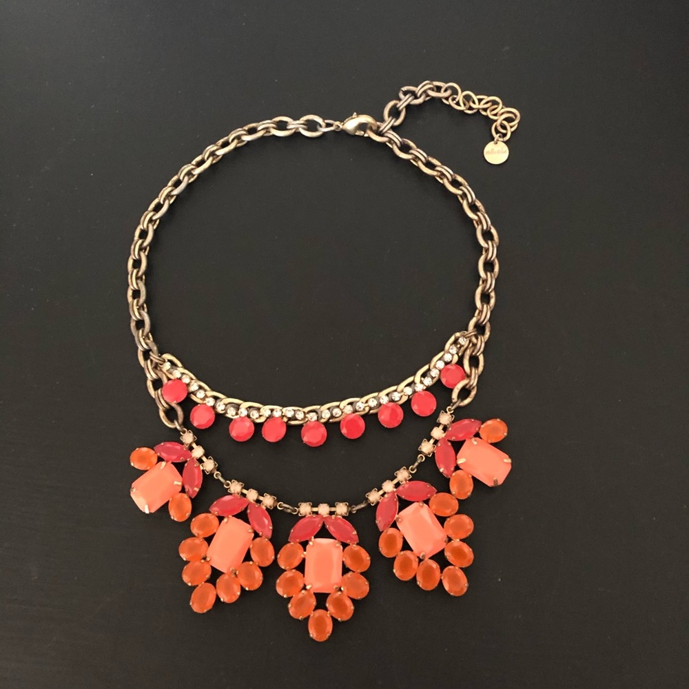 Stella & Dot GORGEOUS pink and orange necklace